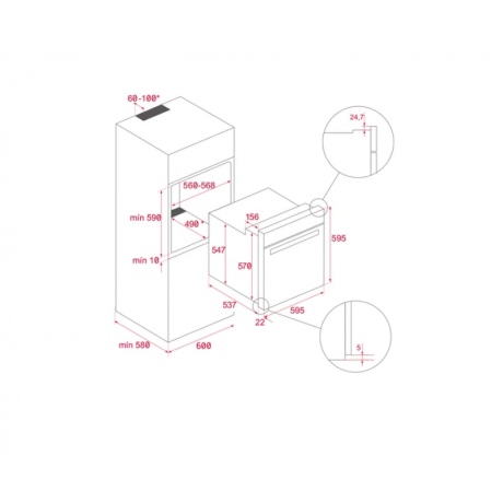 Teka HLB 8416 Airfry Αυτόνομος Φούρνος HydroClean® PRO Black